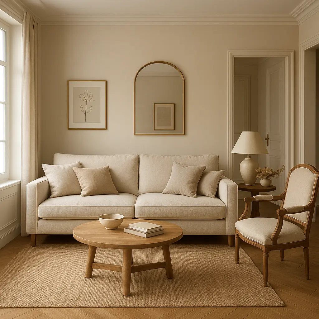Où placer le canapé dans un salon ? Les règles simples pour une bonne circulation 2 Canapé placé contre un mur dans un salon pour dégager la circulation