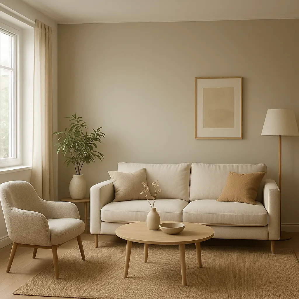 Comparaison entre peinture mate et satinée dans un salon lumineux