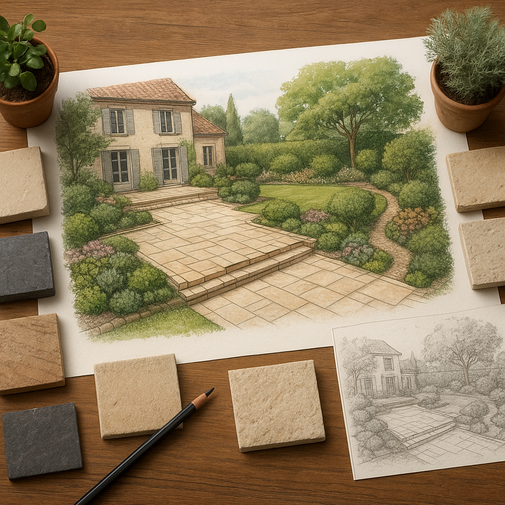 Aménagement extérieur maison : par où commencer pour un résultat harmonieux ? 2 Préparer un aménagement extérieur maison avec un plan et des échantillons
