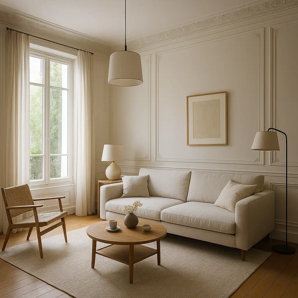 Erreurs à éviter en décoration intérieure : les 20 pièges les plus fréquents 2 Salon bien proportionné avec lumière maîtrisée